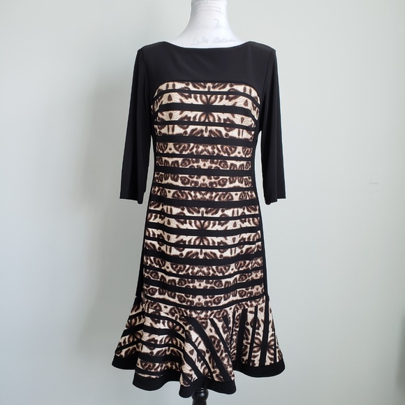 Joseph Ribkoff Dresses & Skirts - Joseph Ribkoff Leopard Print Ruffle Dress Women 14